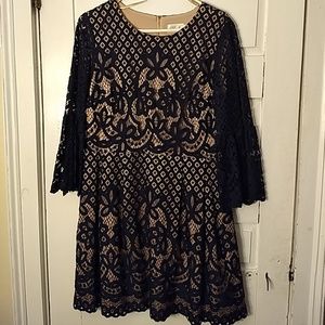 Eliza J Navy Lace Dress - 16